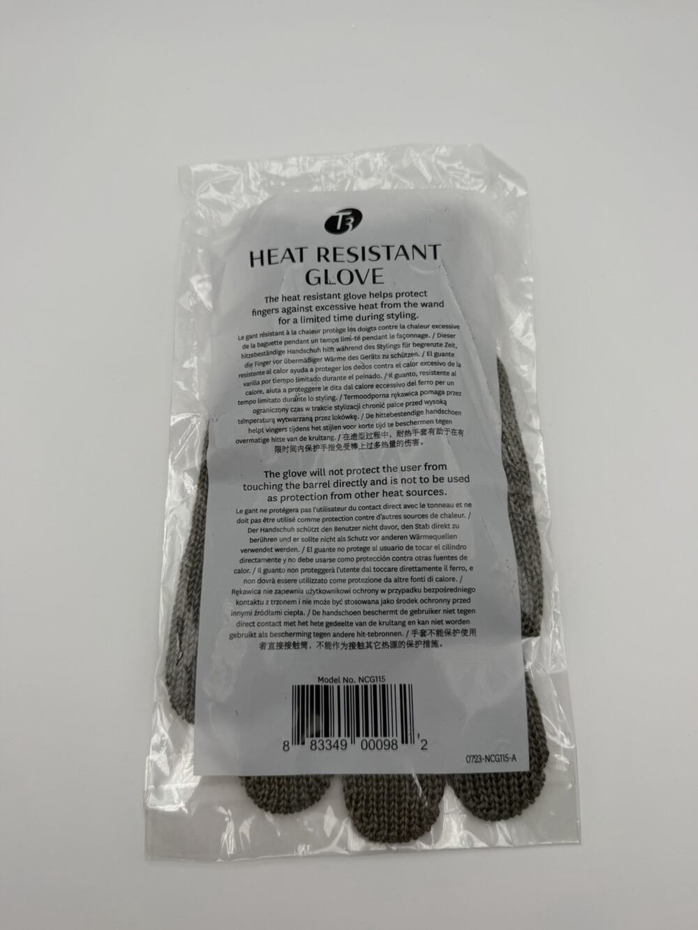 T3 Heat Resistant Glove Gray for Hair Heat Styling Curling Wand